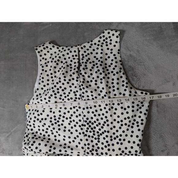 41 Hawthorn Dress Womens L White Black Polka Dot Fit Flare Party Sleeveless - Picture 10 of 12